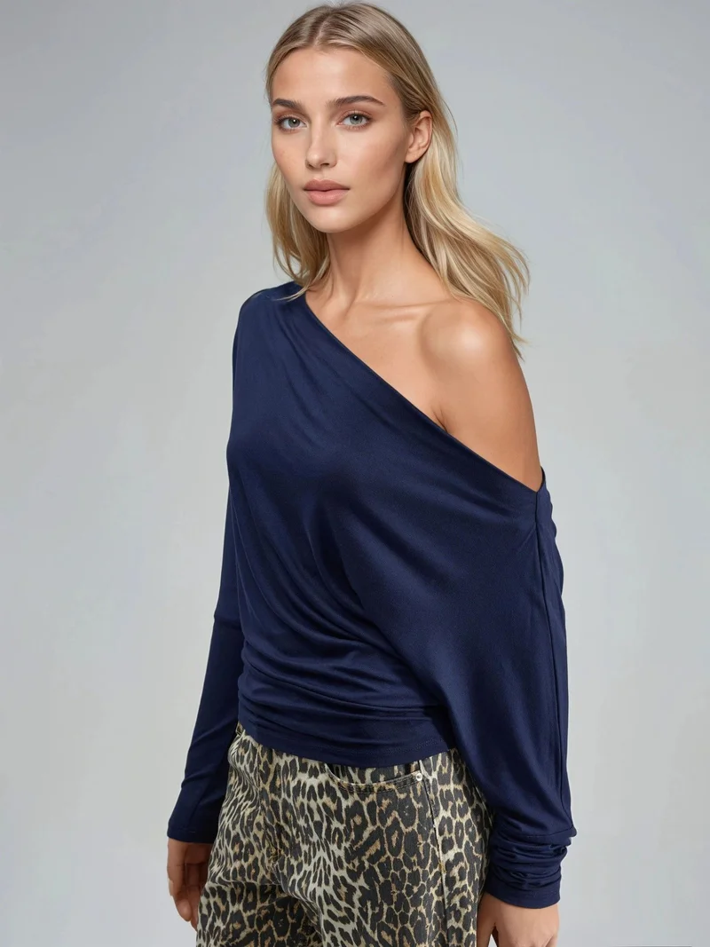 Busem BUSEM Boat Neck Drape Blouse